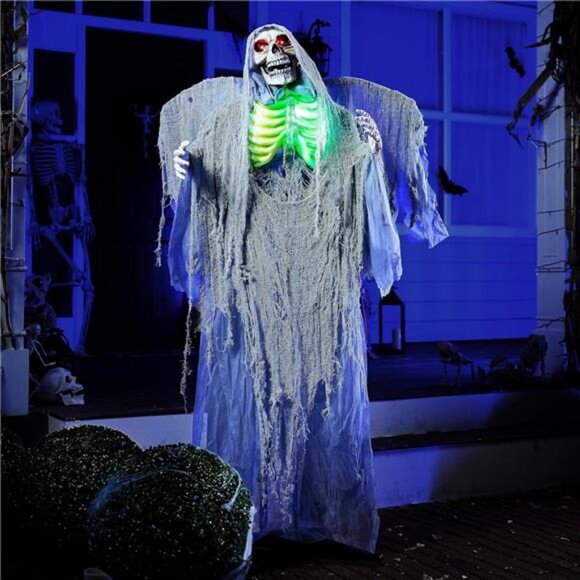 65" Halloween Decorations Outdoor, Life Size Animatronics Grim Reaper - Picture 6 of 7